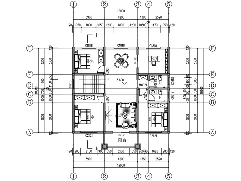 农村二层简欧自建房设计平面图